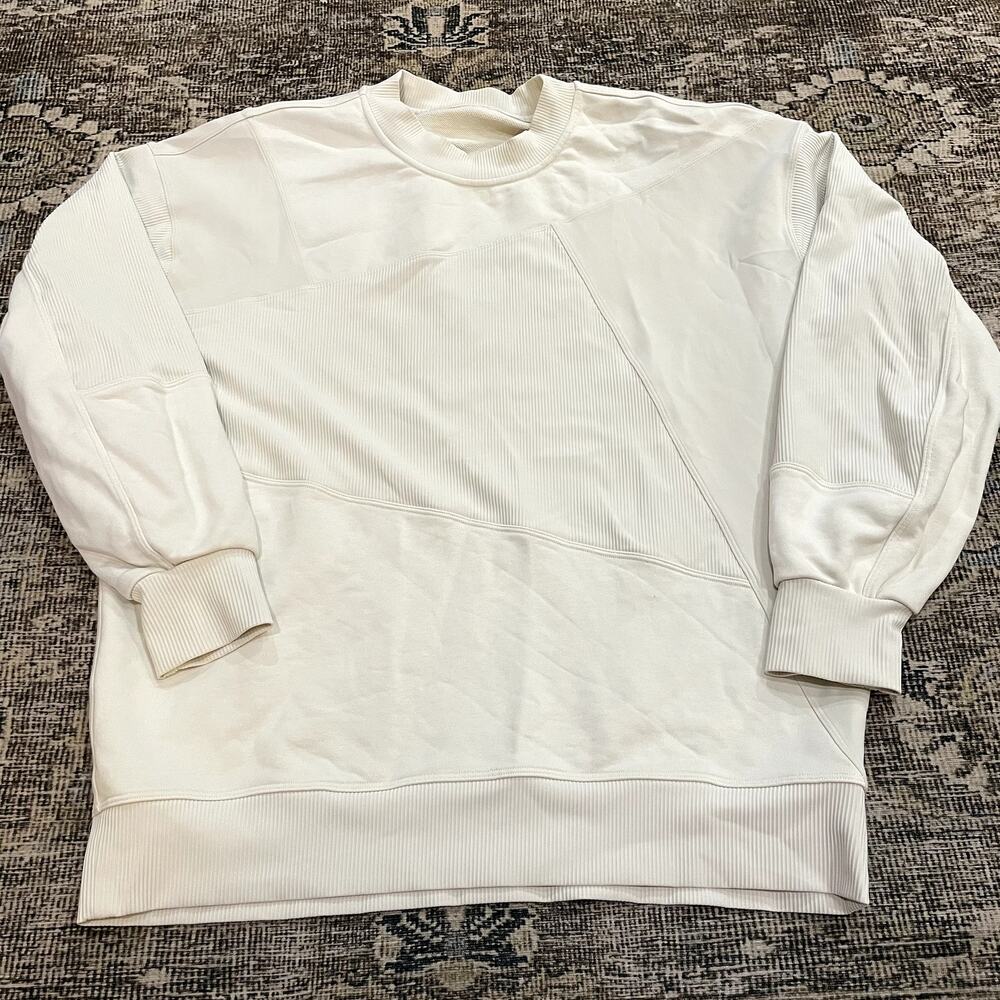 Lululemon Perfectly Oversized Crew Sweater Patched Bone Women's Size 6